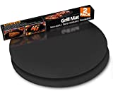 ThreadNanny Round BBQ Grill Mat | Heavy Duty 100% Non Stick Grilling Mats (Set of 2)|Barbeque and Grilling Accessories for Oven Microwave Electric Charcoal Gas Grill Barbecue