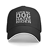 Ali Yee Even My Dog Hates Biden Fuck Biden Hat Snapback Hats for Men Baseball Cap Trucker Hats Mens Adjustable Black