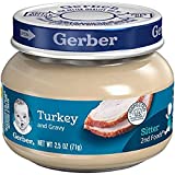 Gerber Purees 2nd Foods Turkey & Gravy, 2.5 Ounce Jars (Pack of 10)