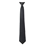 ASTER 1pc Black Tie Mens Clip on Ties Solid Uniform Pre-tied Adjustable Neck Strap Tie for Wedding Graduation School Uniforms