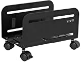 VIVO Computer Tower Desktop ATX-Case, CPU Steel Rolling Stand, 4.7 to 8.2 inch Wide Adjustable Mobile Cart Holder with Locking Caster Wheels, Gaming PC Holder, Black, CART-PC01