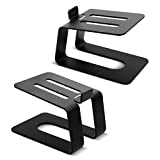 Stageek Aluminum Desktop Speaker Stands, Pair, Universal Desk Stand for Small, Medium Bookshelf Computer Speakers, Black