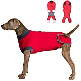 Dog Recovery Suit Body Suit After Surgery Dog Onesie Cone Alternatives Spay Neuter Suit Surgical Recovery Suit for Female Male Dogs Red M