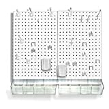 Azar Displays - 900945-WHT 70-PIECE PEGBOARD ORGANIZER KIT (2-13.5" X 22") White Solid Pegboard