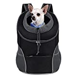 WOYYHO Pet Dog Carrier Backpack Puppy Dog Travel Carrier Front Pack Breathable Head-Out Backpack Carrier for Small Dogs Cats Rabbits ( L ( up to 14 lbs ) , Black )