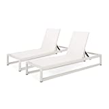 Christopher Knight Home 311947 Eudora Outdoor Chaise Lounge (Set of 2), White