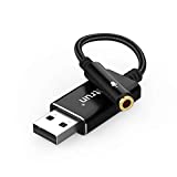 3.5mm(1/8'') to USB Only Mic Adapter, USB to TRRS Adapter Only for Microphone input, for Windows and Mac, for PC, Computer, Laptops, Desktops, MacBook