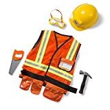 Melissa & Doug Construction Worker Role Play Costume Dress-Up Set (6 pcs) Frustration-Free Packaging