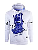 SCREENSHOT-H1122 Mens Urban Hip Hop Premium Fleece Hoodie - Head Lifting Paisley Cartoon Teddy Bear Fashion Hooded Sweatshirt-White-Large