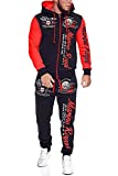 Mens's 2 Piece Tracksuit Set Hiphop Dance Jogger Outfit Full-Zip Elastic Waist Sweatsuit Set Comfy Sports Suit Running Activewear Red Size XL