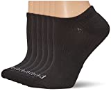PEDS Women's Coolmax Low Cut No Show Socks With X-wrap Arch Support, 6 Pairs, Black, Shoe Size: 5-10