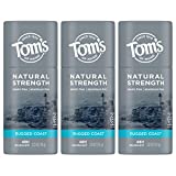 Tom's of Maine Natural Strength Plastic-Free Aluminum-Free Deodorant for Men, Rugged Coast, 2 oz. 3-Pack (Packaging May Vary)