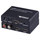 Tendak 1X2 4K HDMI Splitter with Audio Extractor + Optical and R/L Output Powered 1 in 2 Out Signal Distributor Support 3D for PS4 Xbox One DVD Blu-ray Player HD TV Projector
