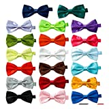 DanDiao 20 Pcs Elegant Pre-tied Bow ties Formal Tuxedo Bowtie Set with Adjustable Neck Band,Gift Idea For Men And Boys, Medium