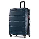 Samsonite Omni PC Hardside Expandable Luggage with Spinner Wheels, Teal, Checked-Large 28-Inch