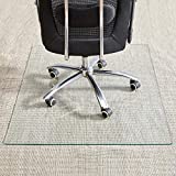 Tempered Glass Chair Mat, 36"×46“, 1/5 Inch Thick Office Chair Mat Carpet & Hardwood Floor, Chair Mats for Carpeted Floor, Chair Mat for Hardwood Floor, Desk Chair Mat, 4 Anti-Slip Pads