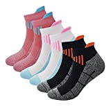 Women 6-Pack Mixed Cushioned Anti Blister Stink Resist Ankle Low Cut Athletic Running Socks,Size 4-10