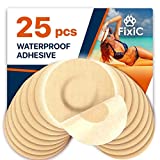 Fixic Freestyle Adhesive Patch 25 PCS  Good for Libre 1, 2, 3  Enlite  Guardian  NO Glue in The Center of The Patch  Pre-Cut Back Paper  Long Fixation for Your Sensor! (Tan)