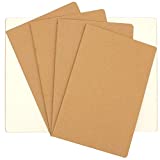 Teskyer Travel Journal Set With 4 Blank Page Notebook Journals for Travelers - Kraft Brown Soft Cover - A5 Size - 210 mm x 140 mm - 60 Pages/ 30 Sheets