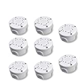 Universal Bullet Security Camera Junction Box Mount Bracket(8 Pack),Waterproof Junction Box for IP Camera Electric Enclosure, Indoor/Outdoor Wall Ceiling Mount Aluminum Hide Cable Junction Base Boxes