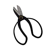 Sharp Bonsai Shears Floral Arranging Tools Pruning Scissors Springsteels Black 7 Inch for Indoor Hand Trimming of Plants