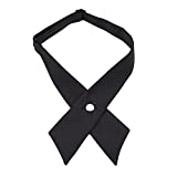 QLGCJ Adjustable Criss-Cross Bow Tie School Uniform Pre Tied Bows for Women Girls,Black