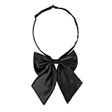uxcell Adjustable Solid Color Pre-tied Bowknot Halter Neck Bow Tie for Women Costume Accessory One Size Black