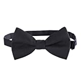 Classic Pre-Tied Mens Bow Ties Formal Adjustable Solid Tuxedo Bowtie for for Adults & Children(Black, M - (16-99 years, adults, full age))