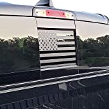 BOGAR TECH DESIGNS Rear Back Middle Window American Flag Vinyl Decal Compatible with and Fits Dodge Ram 2009-2023, Matte Black
