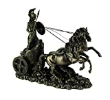 Veronese Design Greek Goddess Athena with Spear and Shield Riding On Chariot Statue