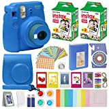 Fujifilm Instax Mini 9 - Instant Camera Cobalt Blue with Carrying Case + Fuji Instax Film Value Pack (40 Sheets) Accessories Bundle, Color Filters, Photo Album, Assorted Frames, Selfie Lens + More