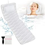 Full Body Bath Pillow, Bath Pillows for tub with Mesh Washing Bag & 21 Non-Slip Suction Cups, Spa Bathtub Pillow for Head Neck Shoulder and Back Support - 5D Air Mesh & Quick Drying