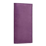 LLi Cufite Leather Checkbook Cover for Top & Side Tear Registers Duplicate Checks with Plastic Insert Flap Card Holder Pen Hoop Slim Wallet for Men Women