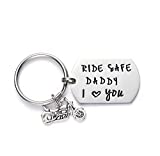 Gifts For Dad Motorcycle Keychains Drive Safe Keychain Ride Safe Daddy I Love You Gift For Father