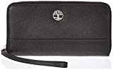 Timberland Leather RFID Zip Around Wallet Clutch with Wristlet Strap, Black (Pebble)