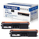 2-Pack Black TN-310BK Toner Cartridge Replacement for Brother TN310BK TN-310 Toner Cartridge to use with HL-4150CDN HL-4140CW HL-4570CDW HL-4570CDWT MFC-9640CDN MFC-9650CDW MFC-9970CDW Printer