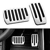 Foot Pedal Cover Kit for Tesla Model 3 Model Y 2017-2020, Nonslip Pedal Pad Set of Brake & Accelerator, Performance Car Petal Covers Stainless Steel No Drilling Brake Pedal Stop Pad Cover (Set of 2)