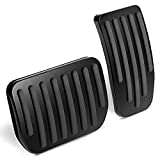 AutoEC Pedals & Pedal Accessories for Tesla Model 3 Model Y Non-Slip Performance Aluminum Alloy Accelerator Brake Foot Pedals Pads Covers, Black(A Set of 2)