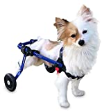 Walkin Wheels Mini Small Dog Wheelchair, Lightweight Dog Wheelchair for Back Legs, 5-10 lbs, for 7-10 inches Leg Height - Blue
