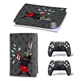 PS5 Console Skin and PS5 Controller Skins Set, Playstation 5 Skin Wrap Decal Sticker PS5 Digital Edition, Money Bunny Decal Kit