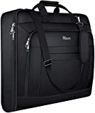 Garment Bags for Travel, Large Suit Travel Bag for Men Women with Shoulder Strap, Mancro Foldable Carry On Garment Bag Gifts for Business Trip - 2 in 1 Hanging Suitcase Luggage Bags for Travel, Black