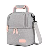 Meichoon Breast Pump Backpack Breastmilk Cooler & Insulated Baby Bottle Bag Waterproof - Portable Thermal Insulated Lunch Bag/Large Capacity Handbag/Baby Milk Freezer for Work Mommy Women XC01 Grey