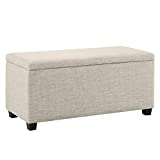 Amazon Basics Upholstered Storage Ottoman and Entryway Bench, 35.5"L, Beige