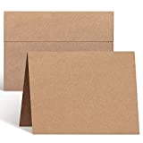 Blank Cards and Envelopes 100 Pack, Ohuhu 4.25 x 5.5 Heavyweight Kraft Folded Cardstock Paper and A2 Envelopes for DIY Greeting Card, Wedding, Birthday, Invitations, Thank You Cards & All Occasion