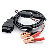 VSTM OBD II Vehicle ECU Emergency Power Supply Cable Memory Saver (3Meter) with Alligator Clip-On 12V Car Battery Cigarette Lighter Power Extension Socket