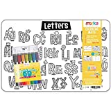 merka Drawing Pad for Kids Placemat 4 Mats with 7 Markers Learn to Write Letters Numbers Learning Placemat for The Dining and Kitchen Table for Kids and Toddlers Ages 2-4