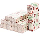 Holiday Pocket Tissues, Christmas Party Favors, Travel Size Wipes in 4 Designs (24 Pack)