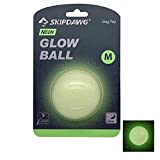 SKIPDAWG Interactive Squeaky Dog Ball, Light Up Dog Ball Glow in Dark, Floating Dog Toy Ball Durable TPR Light Weight, Bouncy Dog Tennis Ball for Dogs Size 2.5 Inches, 1 Pack
