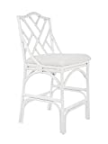 KOUBOO Chippendale Rattan Counter Stool, White