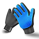 STARROAD-TIM Pet Grooming Glove Hair Remover Brush Gentle Deshedding Efficient Pet Mitt Pet Massage Gloves Left & Right Hand Draw Dog Cat Horse Long Short Fur (1Pair Left & Right Hand (Blue))